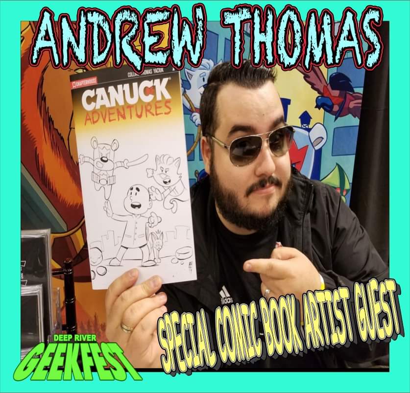 DGeekfest's tweet photo. Andrew Thomas is a comic creator, artist, and letterer. He has done work for #DisneyComics, #ArchieComics, #ChapterhousePublishing and is the co-creator of the award winning series Auric of the Great White North. Come see him May 30th 2020 at #DeepRiverGeekfest https://t.co/2gv162a0OT