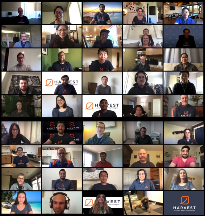HARVEST_SW's tweet photo. Sending virtual greetings from our team to yours! For us at Harvest, working from home means maintaining our platform, services, and support for our clients, and that we take the time to check in with each other too. https://t.co/zwFSMCusP5