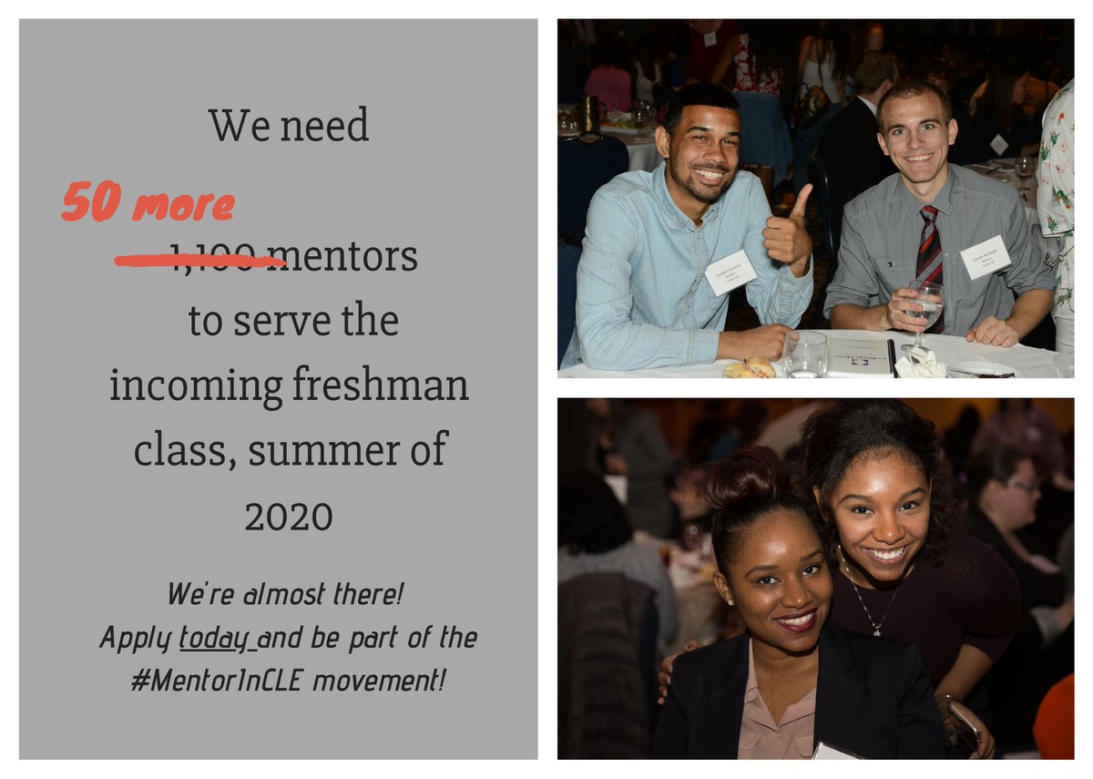 CollegeNowGC's tweet photo. Help us reach our goal! Sign up to #MentorInCLE at: https://t.co/6QxCc8lExO https://t.co/QdKJnS2jWB