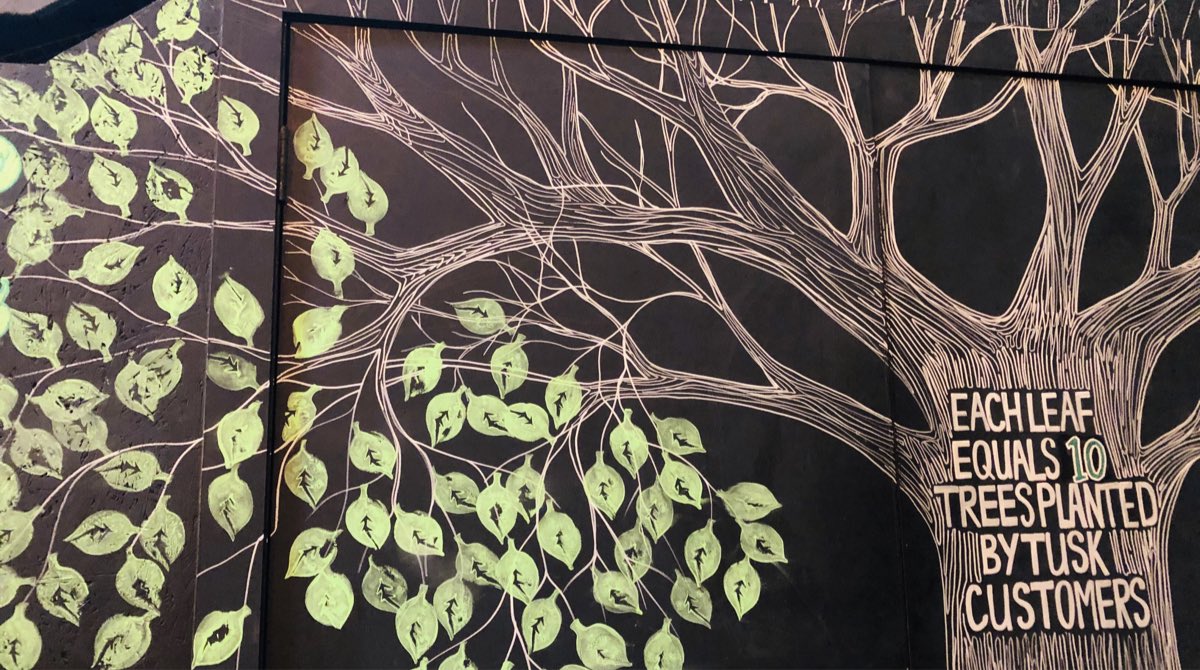 Trees are good. Our Beautiful Tree mural honouring our partnership with <a href="/co2freedining/">Carbon Free Dining</a>. Each leaf represents 10 planted trees &amp; we’ve now surpassed over 1500 newly planted trees. 

We're so proud to be involved in this work &amp; look to promote sustainability across all of our sites