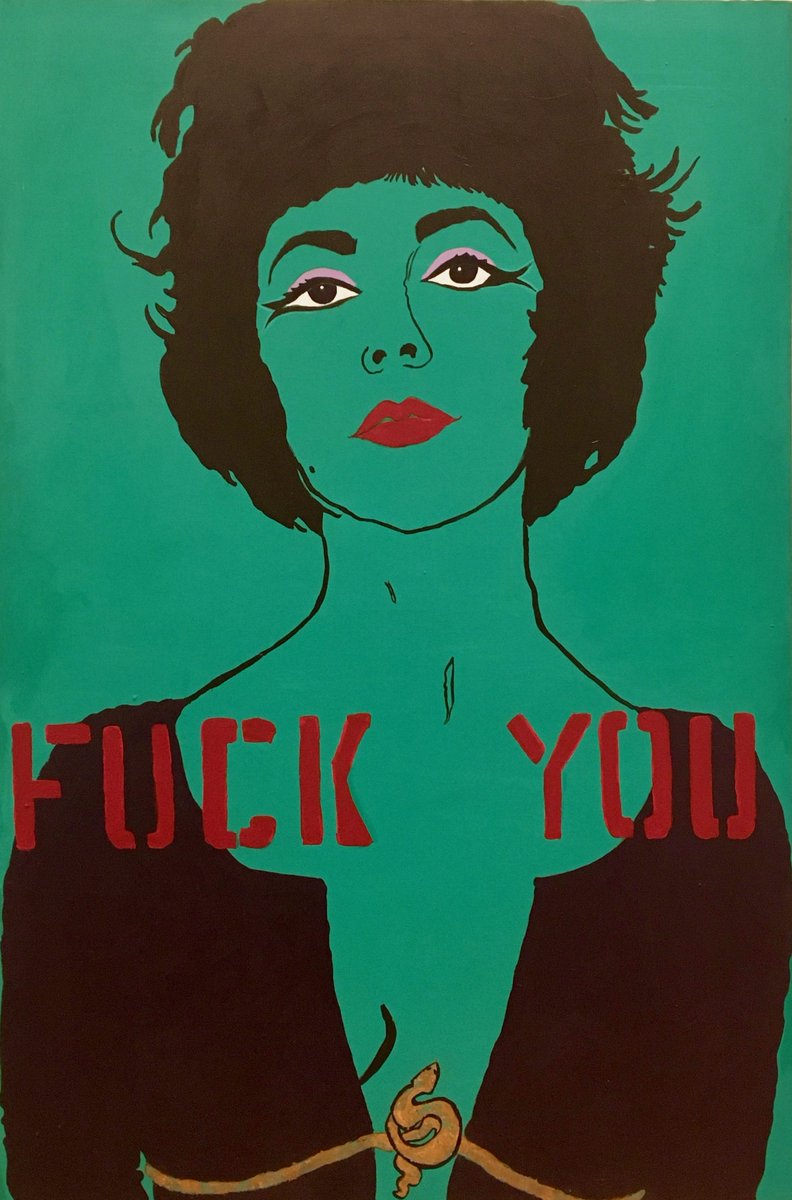 Paintings from "The Liz Taylor Series" by American artist Kathe Burkhart, 1982-ongoing