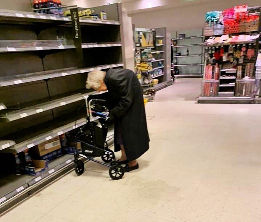 Come on people - pull yourselves together!! Just remember this picture when you’re taking more than you need....