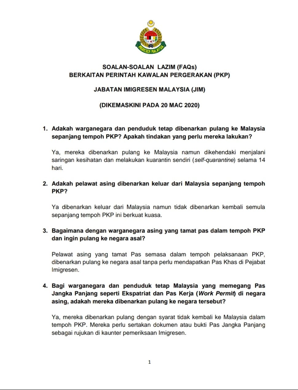 Surat Aduan Kepada Imigresen