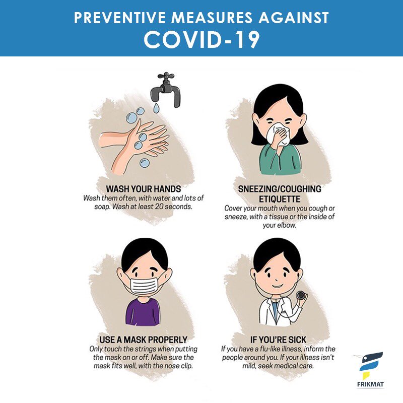 frikmat's tweet photo. Let’s all endeavor to follow these measures to reduce the spread #CoronaVirusUpdate #Frikmat #StaySafe https://t.co/FjywFuWkMM