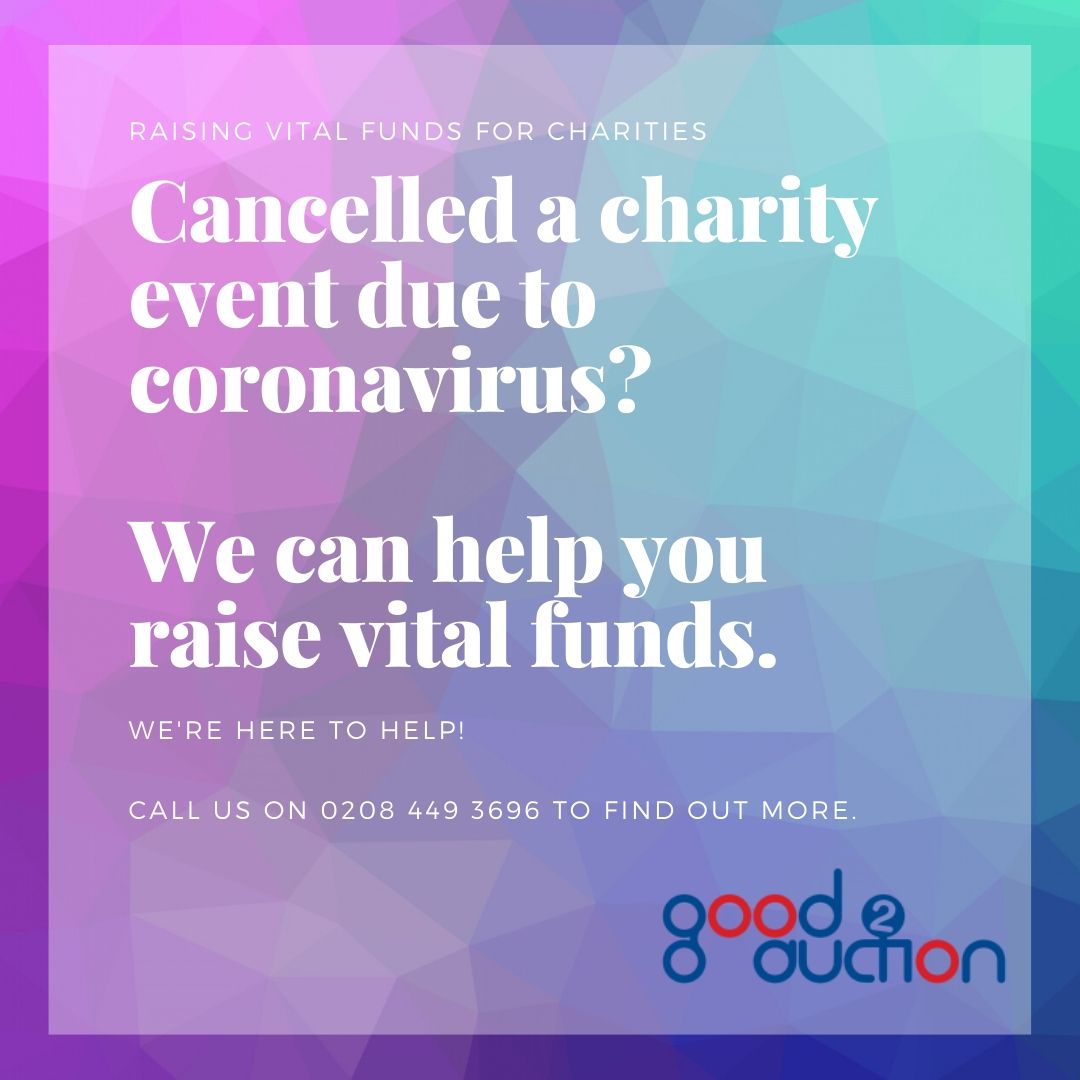 good2auction's tweet photo. Cancelling a charity event isn't an easy decision to make. However, we can still help with your fundraising efforts. 

Call us to find out about our online auction service, so you can continue raising vital funds for your charity: 0208 449 3696 https://t.co/KnI6xw4hGs https://t.co/07GGNOmDt2