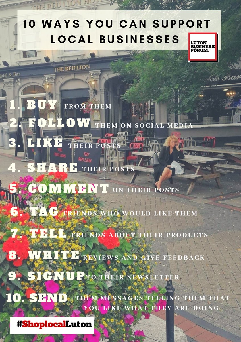 The best way to support your local businesses is to buy from them.  They need your support now more than ever.  If you can't buy from them, here are a few other ways you could still make a difference. 

#lutonbusinessforum #luton #lutonbusiness #shoplocalluton #shoplocal #support