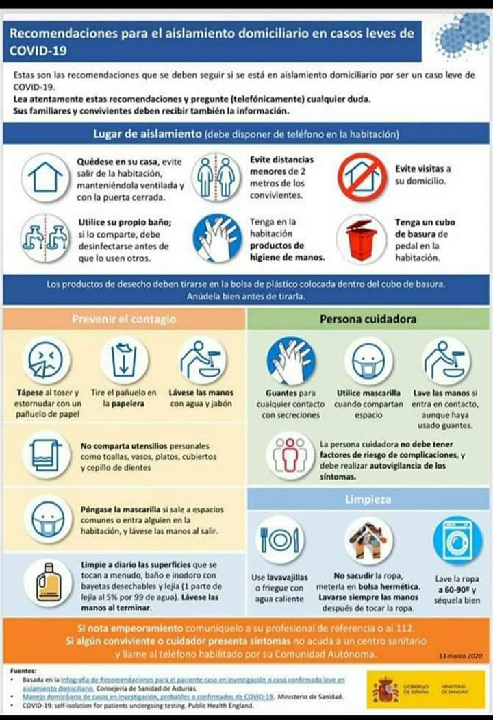 Os seguimos dejando recomendaciones y protocolos del Ministerio de Sanidad para las diferentes situaciones en las que nos podemos encontrar...esperamos que os sirvan de guía y de ayuda. Que tengais buena tarde, y ya sabeis...#nosquedamosencasa. 👨🏽‍🚒🚒👨🏽‍🚒