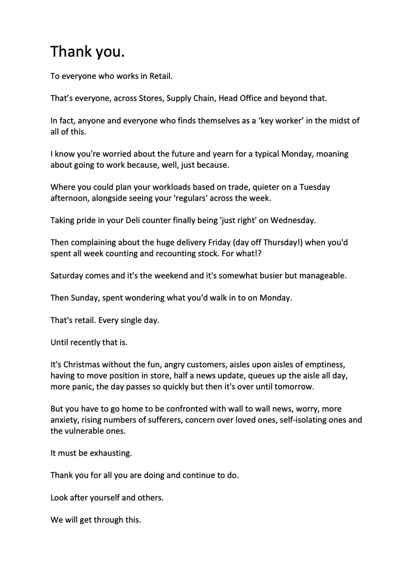 dresserman's tweet image. Thank you to all those in Retail.