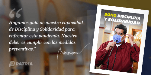 mippci_ven's tweet photo. 🗣️ ¡𝐓𝐨𝐦𝐚 𝐍𝐨𝐭𝐚!✍️🇻🇪
Inicia la entrega del bono Disciplina y Solidaridad a través de @CarnetDLaPatria .
#LaSolidaridadVenceAlCoronavirus https://t.co/cTiDttcSXr