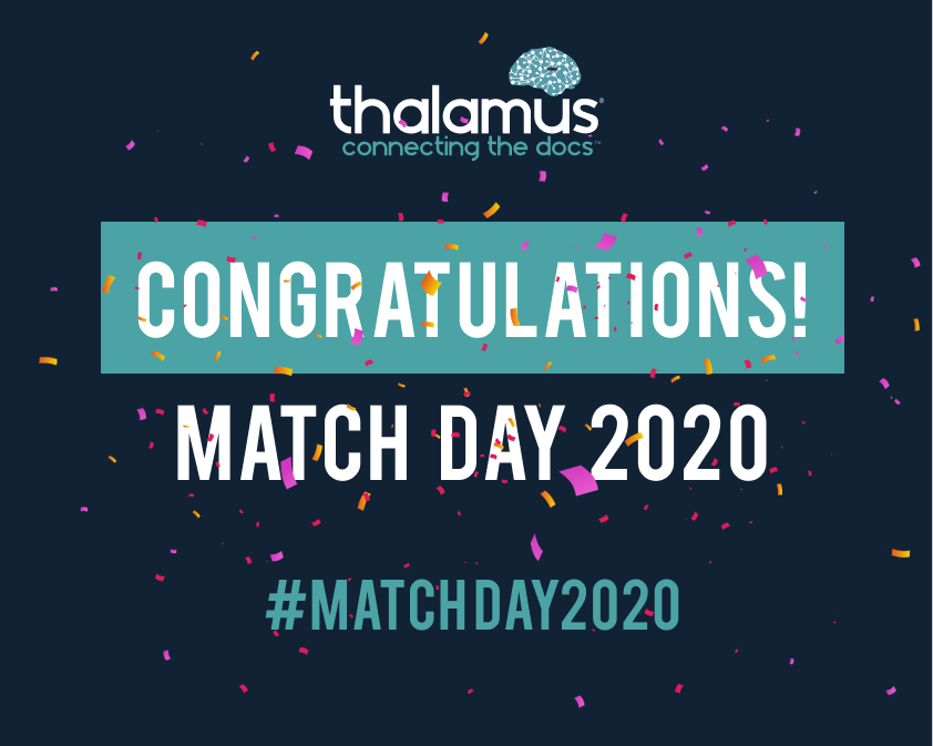 ThalamusGME's tweet image. It&apos;s here!!!!!!!!!!!  Happy #MatchDay2020!  #Match2020! Wahoo!  😀👍😎  Congrats all on an amazing accomplishment!  To those that didn&apos;t get top choice or didn&apos;t match, you are still amazing.  We celebrate all of you in these uncertain times.  Congrats again!  #MedStudentTwitter