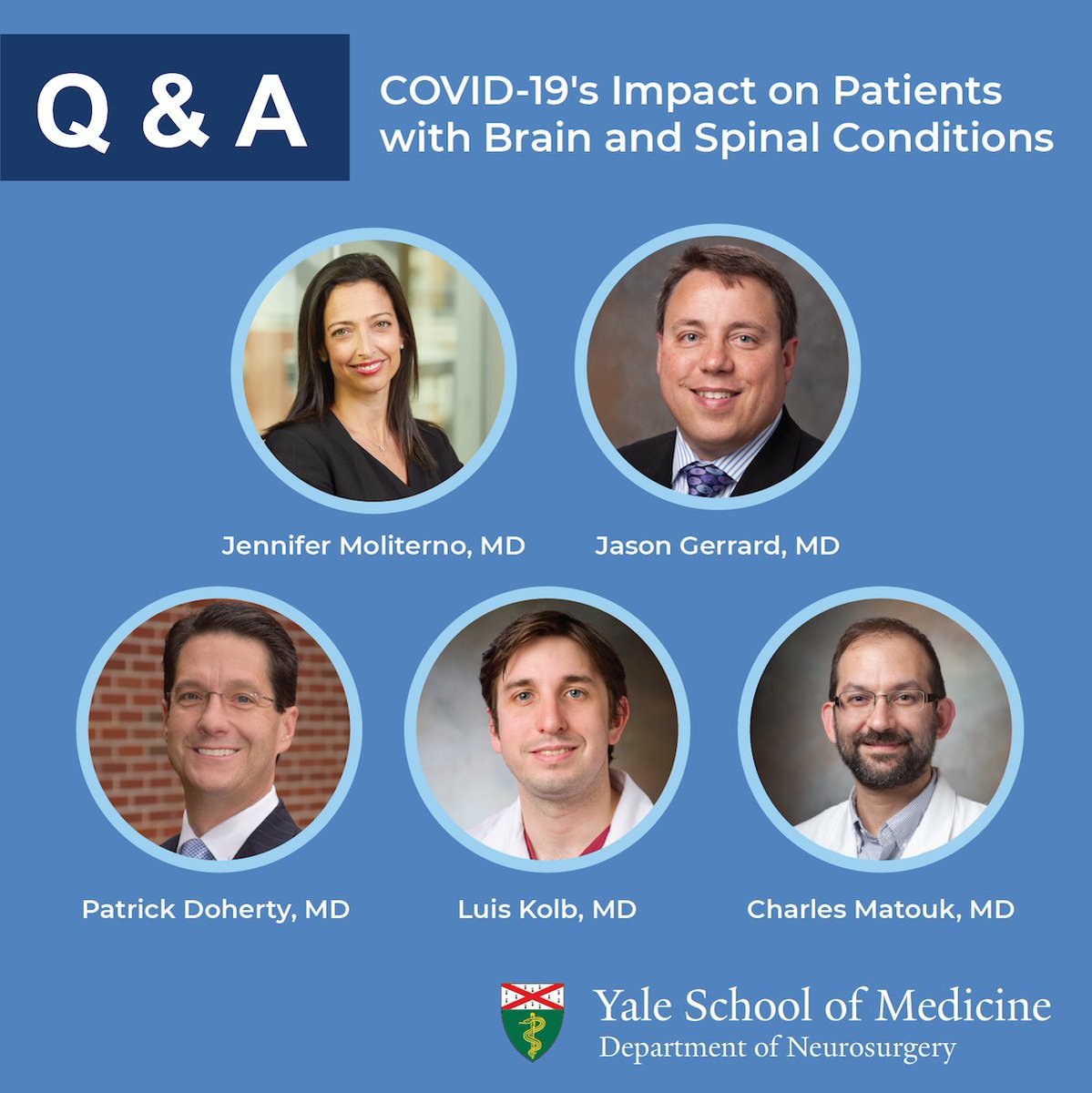 YNeurosurgery's tweet photo. How are you all doing during this period of #socialdistancing? Starting today, our surgeons will answer your questions about #COVID19 and how it may impact patients with #braintumor, #aneurysm, #spinabifida, #hydrocephalus, and other neurological conditions. Ask us anything! https://t.co/FvDpeHz90P