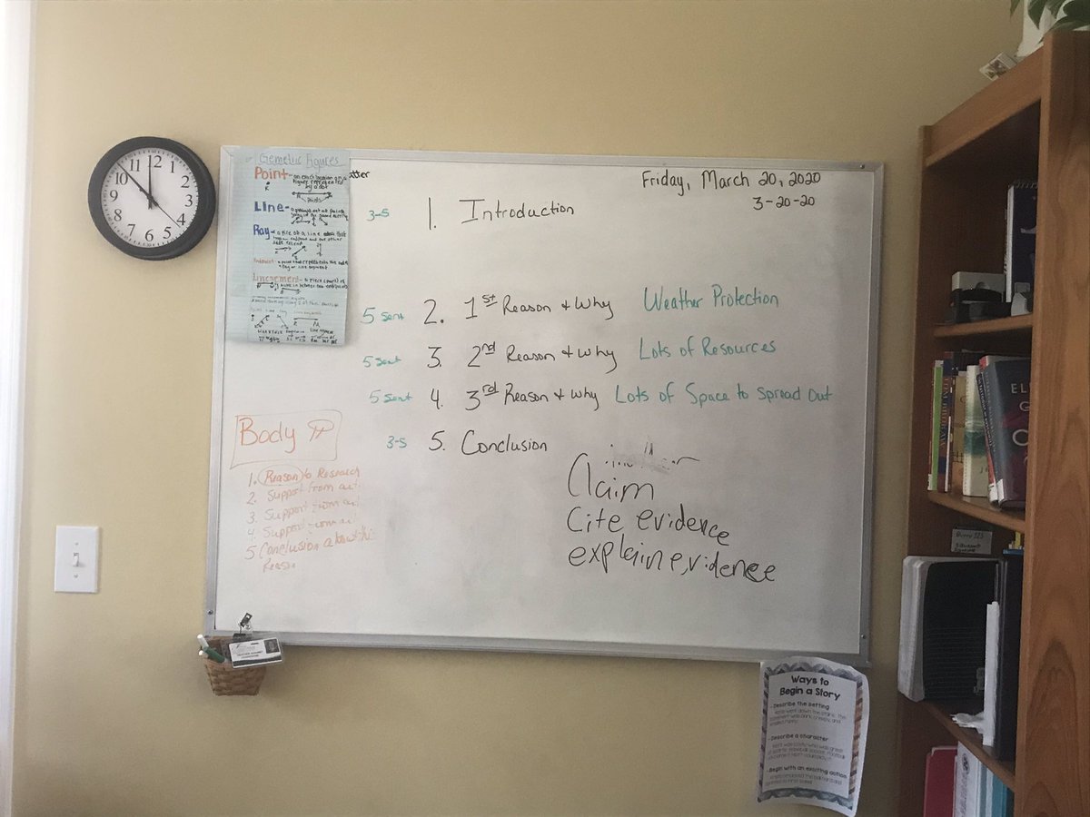 My home classroom has been put back in use this week. Lots of geometry and writing for the 4th grader. #FCSrising <a href="/KMB1173/">Kristina Bolinger</a>