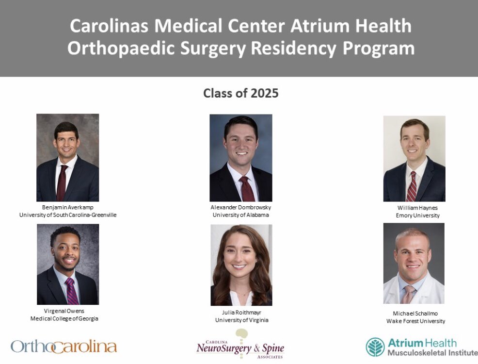 CMC_OrthoRes's tweet image. Today is a day we get to celebrate the achievements of a great group of future Orthopaedic surgeons! #orthomatch today! We couldn’t be more excited to welcome this amazing group to our program! @BrianScannellMD @clttumordoc @LBKempton @TMoormanMD
