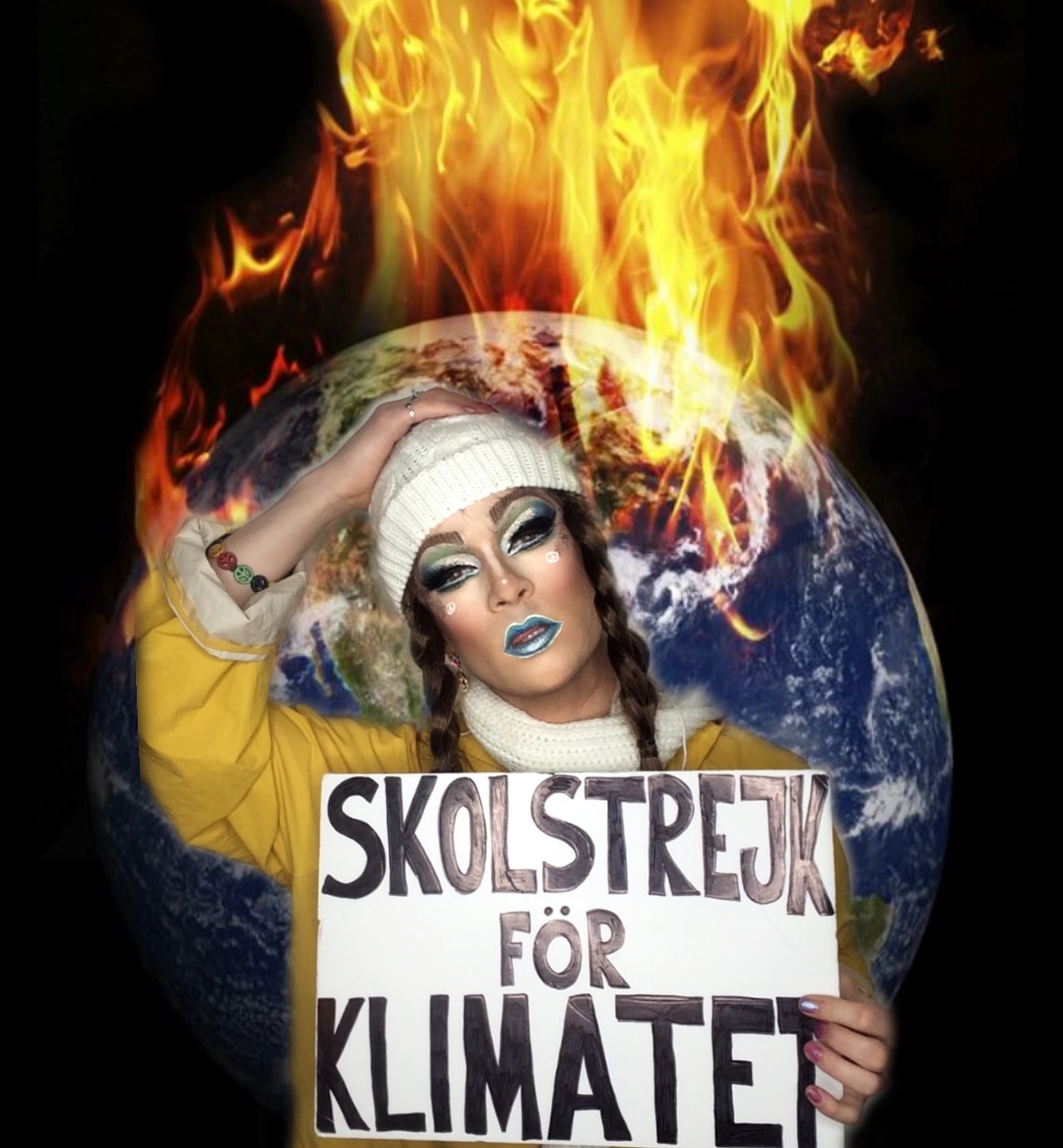 'Our house is on fire' but make it drag. Joining <a href="/GretaThunberg/">Greta Thunberg</a> on Friday school climate strikes #ClimateChange #ClimateStrike #GretaThunberg #globalwarming #COVID19