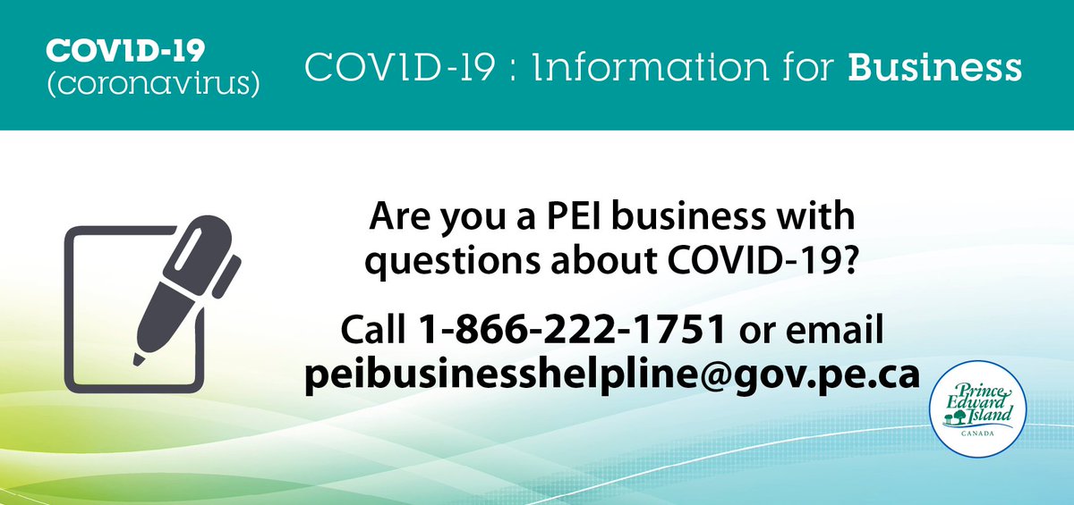 Supports for Island businesses (incl self-employed). Get more information here: 
 princeedwardisland.ca/en/topic/busin…