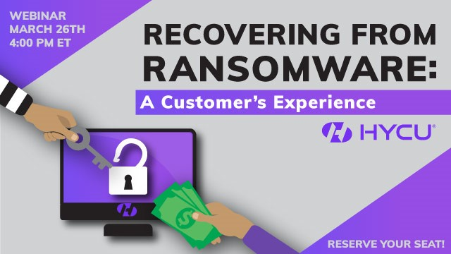 hycuinc's tweet photo. Starting on a Sunday and escalating from there...Hear how a customer overcame a recent #ransomware attack and how HYCU was able to help with recovery! Details >> https://t.co/Fg4WzYBo18 #datamanagement #webinar https://t.co/gEIK9s0UMa