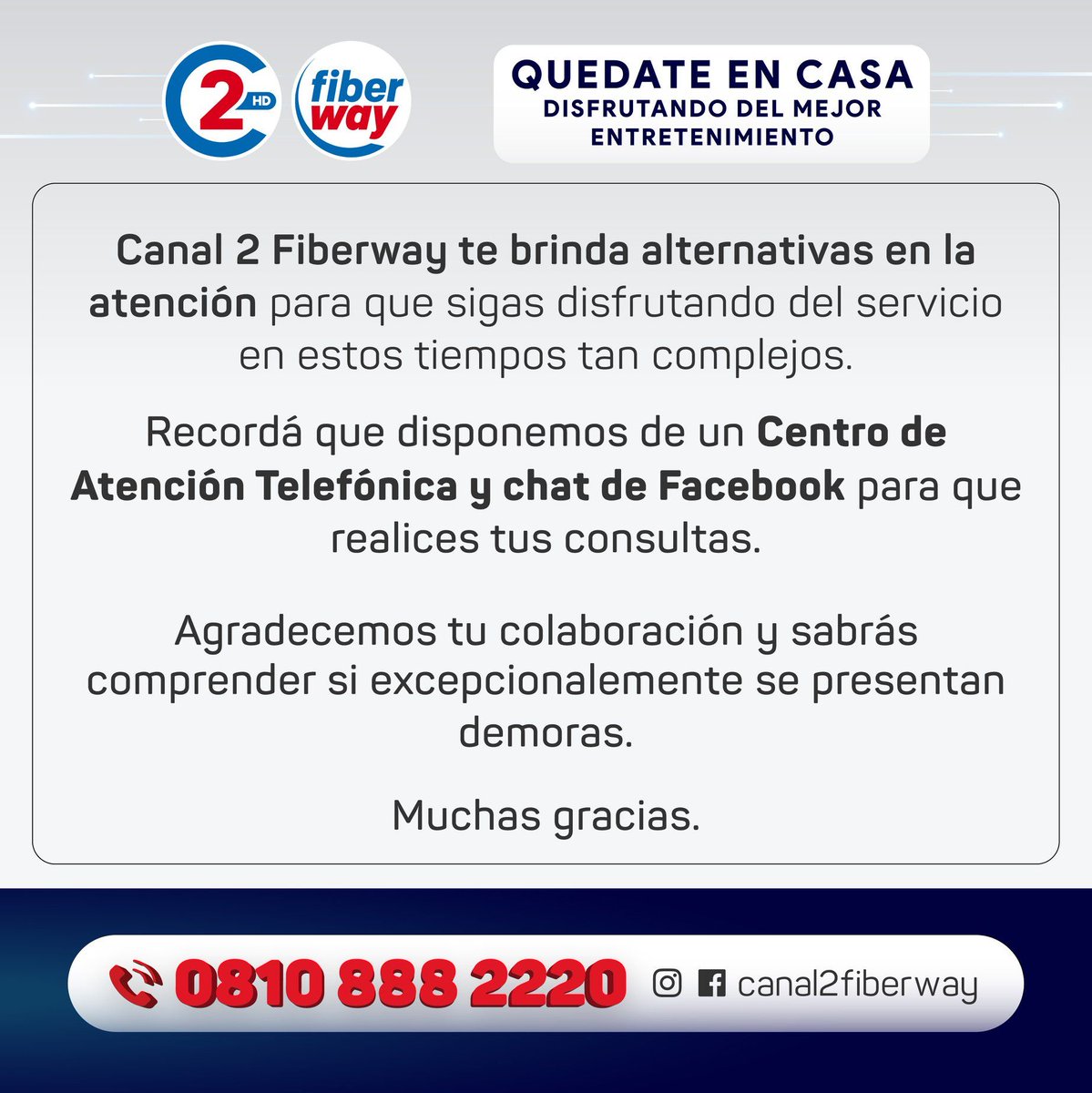 Canal2Fiberway's tweet photo. #QuedateEnCasa #SiempreConectados https://t.co/iWEKrr6MNL