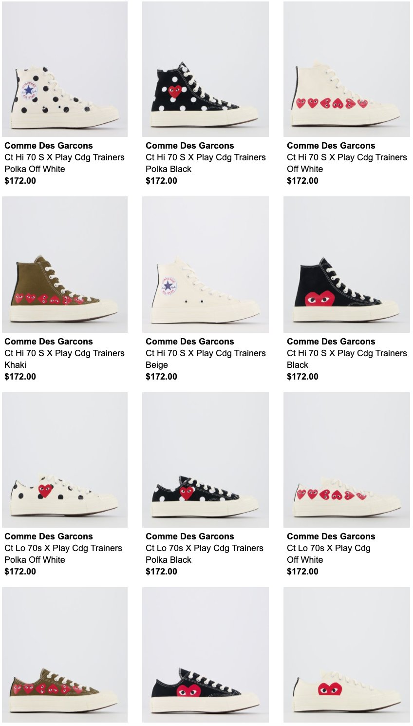 offspring cdg converse