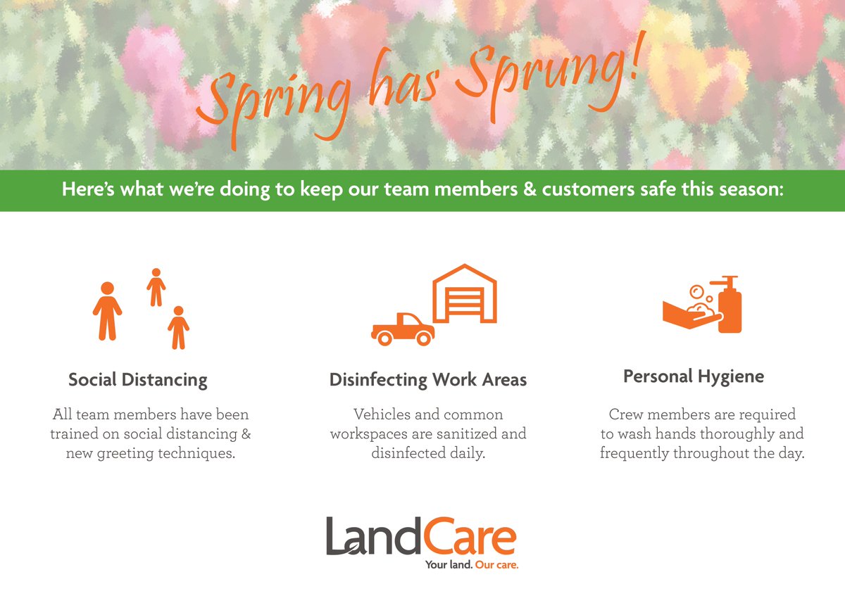 Amid everything going on around us, our natural world is preparing for a season of regrowth and renewal - and our teams are out there continuing to create and maintain meaningful environments for our customers. Here's what we're doing to stay safe and help #StopTheSpread: