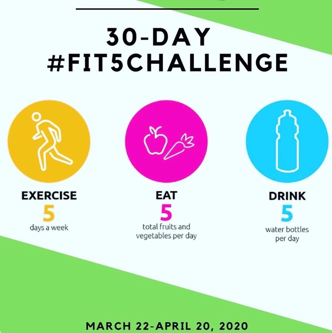 sherry_sofl's tweet photo. Our #SpecialOlympicsFlorida 30-day Fit 5 Challenge starts Sunday! That means exercising 5 days a week, eating 5 fruits and veggies a day & drinking 5 bottles of water a day. Join in! #stayhealthy #fit5challenge #healthyathome #specialolympicsflorida https://t.co/cIqEE2d1fi