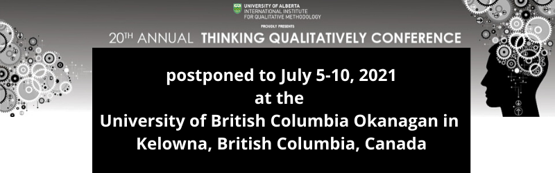 Our thanks to all our registrants for TQ2020 - all who had paid are now refunded. Join us in July 2021 in Kelowna, BC, Canada at University of British Columbia Okanagan for TQ2021!  bit.ly/33AulvF  bit.ly/2J4nVve #staysafe #TQ2021 #iiqm #qualitative #research