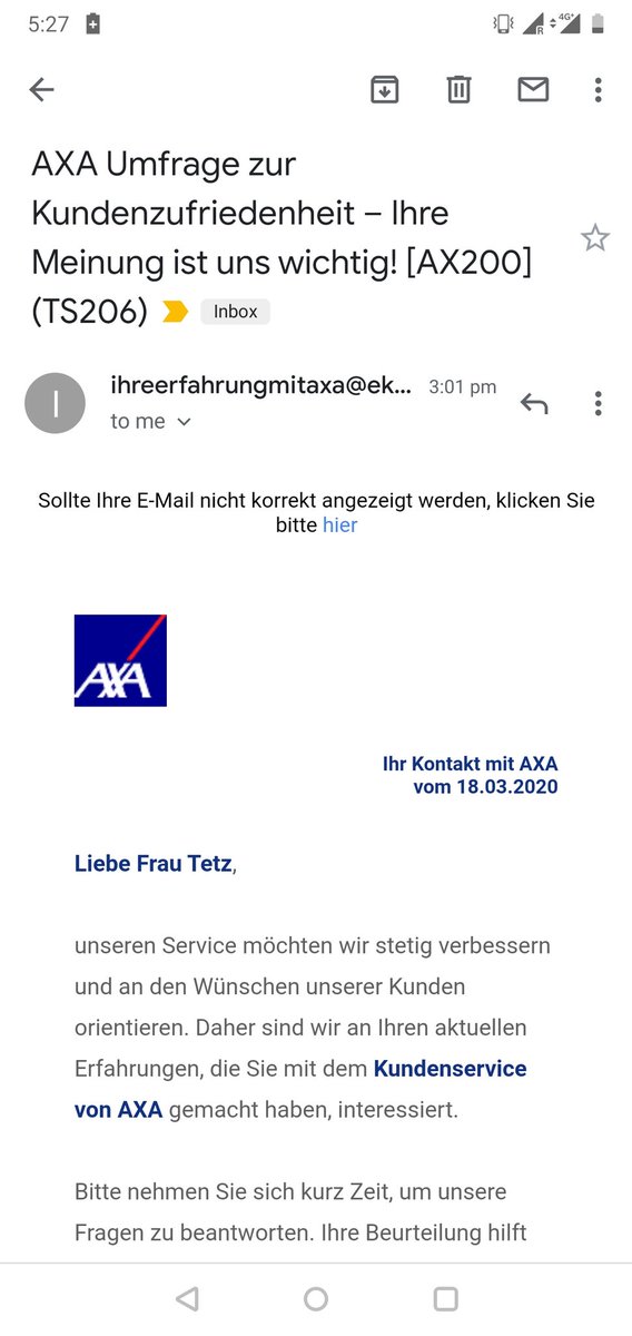 MaikeTetz's tweet photo. @AXADeutschland das ist ein Witz oder? Vor 2 Tagen wurde mir ein RR innerhalb 24h zugesagt und schon vorher kümmert sich niemand!! https://t.co/9JbAwYRuqy