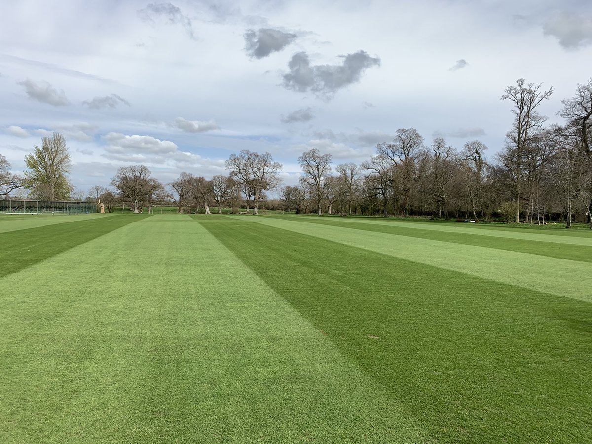 kitts81's tweet photo. @rigbytaylor #coldstart has really kicked in now. Amazing colour. Start double cutting next week. #cricket #outfields #fairways. https://t.co/TyIY8hE6EP