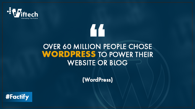 Factify: Over 60 million people chose WordPress to power their website or blog. (WordPress)Over 60 million people chose WordPress to power their website or blog.

#Viftech #wordpress #wordpressdevelopment #websitedevelopment t #dedicateddevelopers #wordpressdevelopers
