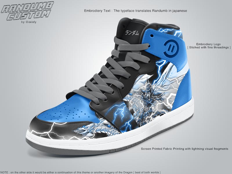 exiafy's tweet image. My Contest Submission for @Randumb  / Custom Sneakers 

4 Separate Concepts. [ First Image with Annotations is my fav ]

 Iconic Customs Concepts that with the manufacturer I can take to another creative dimension. From fabric measurements to finalizing textures ✨🐉