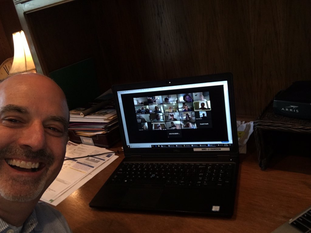 jimmydawson's tweet photo. AMS Department Meetings to roll out our Instructional Plans for students.  
It’s great to have teachers who are willing to support students with quality instruction online.  #NewNormal @AMSpirates #ActonMS @granburyisd @DrJeremyGlenn @gisdholmgreen @ActonMS_AVID @Curriculum_GISD https://t.co/F8buJx61qr