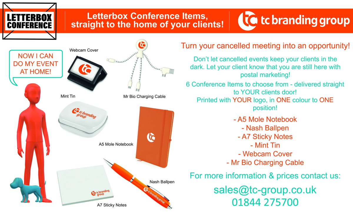 TC_Branding's tweet photo. Have your events been cancelled? These small items can be posted straight to your client's door! Let them know that you are still there... all the hard work done by us! 🙌 #conference #post #postable #events #cancelled #client #marketing #promotionalproducts #Isolation https://t.co/GOSU5rZGgg