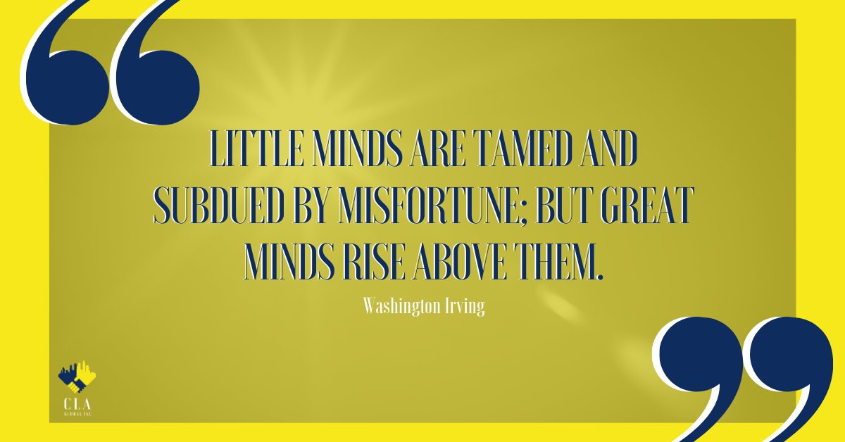 CLA Global Inc on Twitter ""𝙇𝙞𝙩𝙩𝙡𝙚 𝙢𝙞𝙣𝙙𝙨 𝙖𝙧𝙚 𝙩𝙖𝙢𝙚𝙙 𝙖𝙣𝙙 𝙨𝙪𝙗𝙙𝙪𝙚𝙙 𝙗𝙮