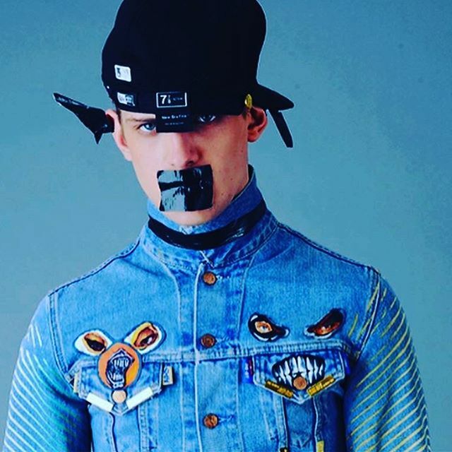 Feature for @sublimemagazine .....behind the Gaffa lips is a  new future secret- Noki St Couture Custom built Denim jacket with ‘FaCE Up’ textile collage’s on the Pocket’s .. hss was nd stitch into the new world future .. #battlecollage created from #sus… ift.tt/3a6wstj