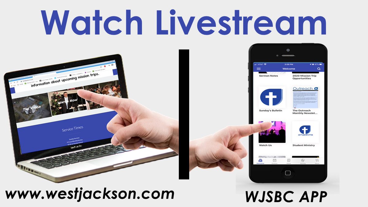 wjsbctupelo's tweet photo. Our March 22nd worship service will be Livestream only. Be sure to watch on our app or on https://t.co/oVRbUg38Au at 9:15. On the website, scroll down and click on Bro. Keith's pic that says Watch Now or go to the Media page. https://t.co/SLcgjNjeQk