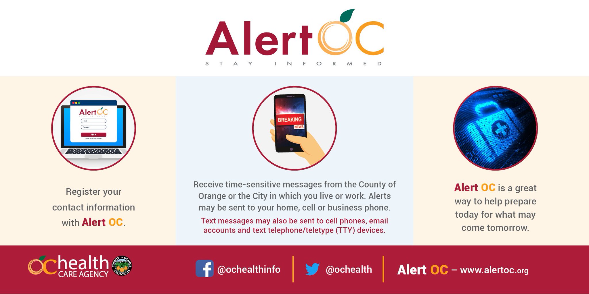 Oc Health Care Agency Sign Up For Alertoc It S An Emergency Notification System That Keeps Oc Community Members Informed During Emergencies Register For Alertoc Notifications At T Co 1omgeglsrh Preparenow T Co