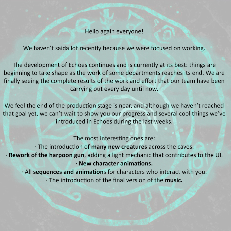 This was the message sent to #EchoesGame backers on Kickstarter: