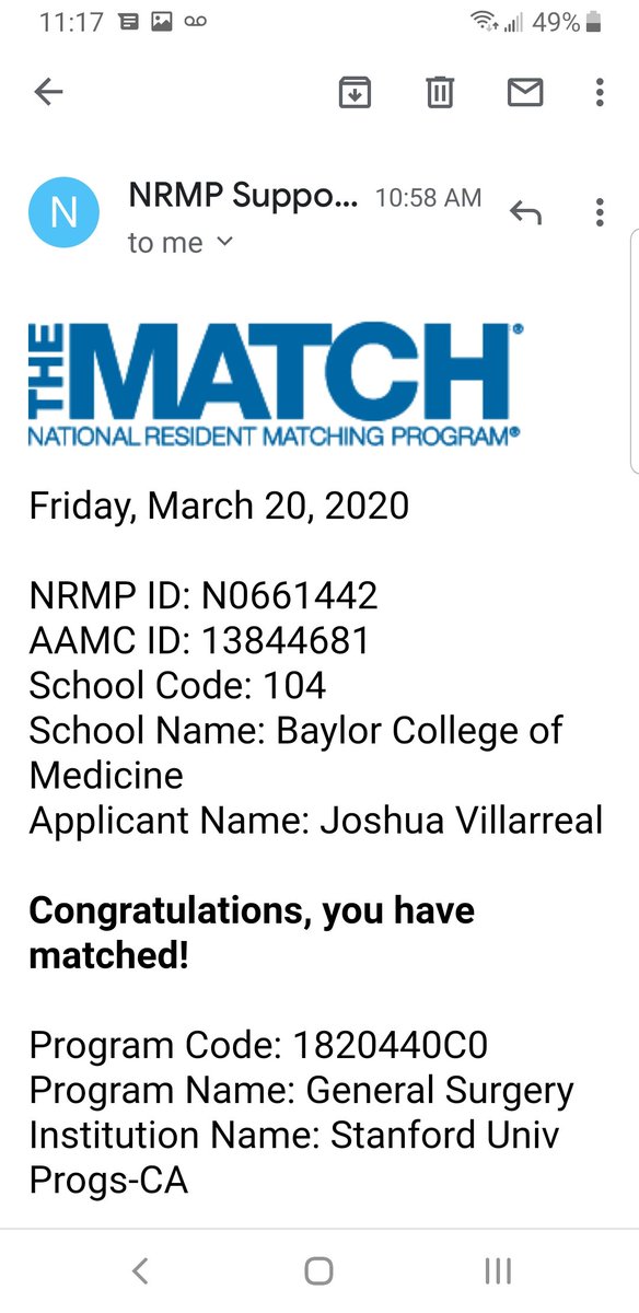 MATCHED @StanfordSurgery for my General Surgery Residency !!!! What a journey it has been... so thankful to my family, friends, mentors @bcmhouston @BCM_Surgery for getting me to this next step! 🌲 #Match2020 #MatchBCM
