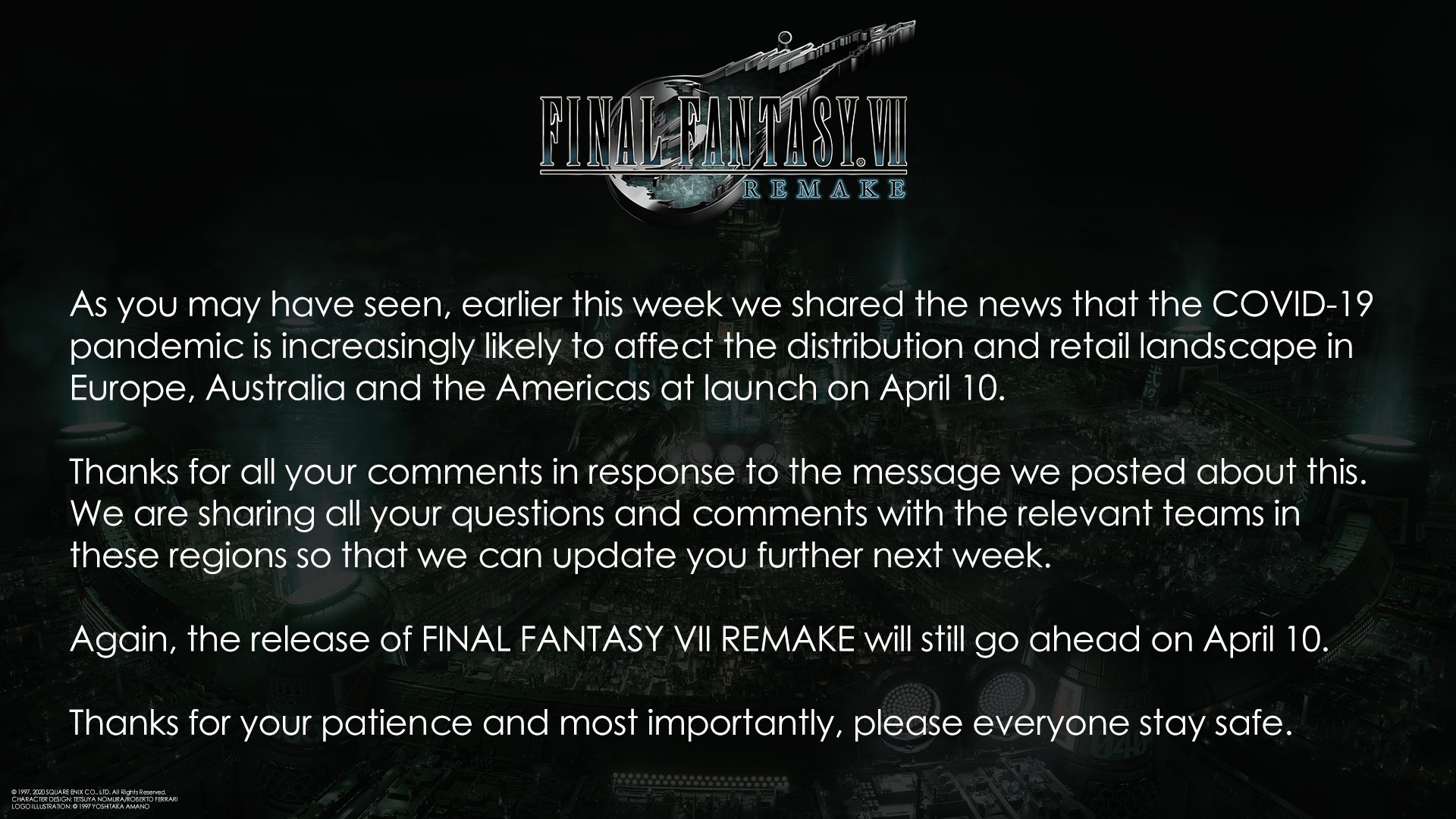 Final Fantasy VII' Remake Coming March 2020