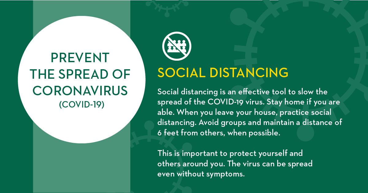 #SocialDistancing is vital to slow the spread of #COVID19. Protect yourself and others — the virus can be spread even if you don’t yet show symptoms. #StaySafeLions southeastern.edu/coronavirus