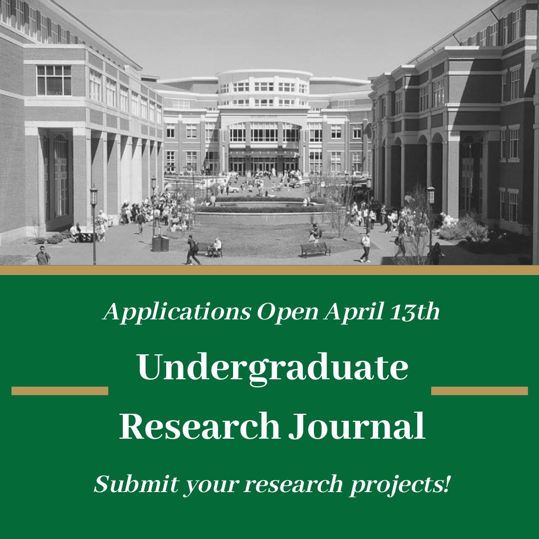Submit your research projects for the chance to have your work published in our Undergraduate Research Journal! Applications open on April 13th.