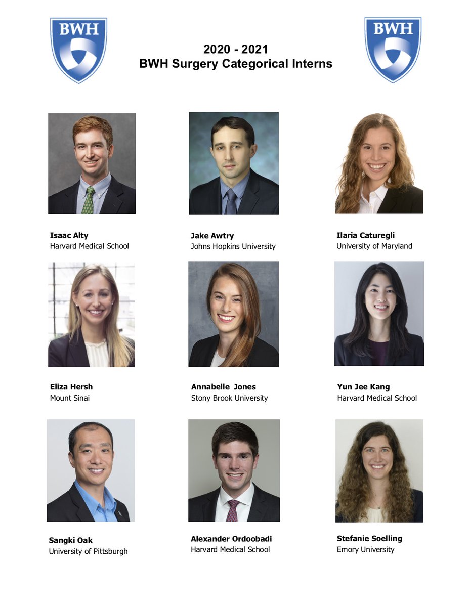 We are proud to announce our newest class of <a href="/BrighamWomens/">Brigham and Women's Hospital</a> general surgery categorical residents! #Match2020