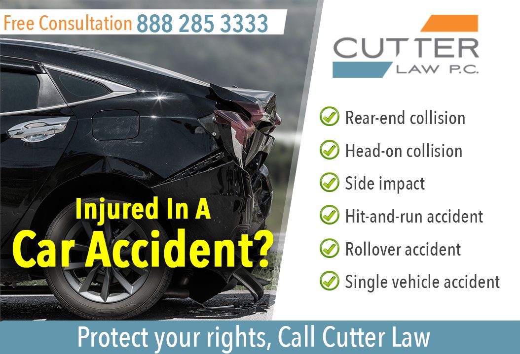 CutterLawPC's tweet image. If you&apos;ve been involved in an automobile collision let the experienced legal team at Cutter Law P.C. manage all legal aspects of your auto accident claim. Call Today! #law #carwreck #lawyer #caraccident

cutterlaw.com/personal-injur…