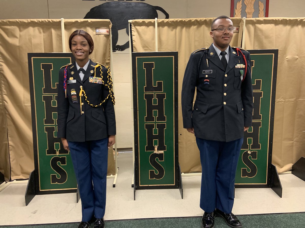 Two names... Quindajah McGinty (Brigade Commander) and Ja’Shun Kent (1st Sargent/Cadet of the year) epitomize dedication and grit to which all JROTC Scholars aspire. #theRealLangston
