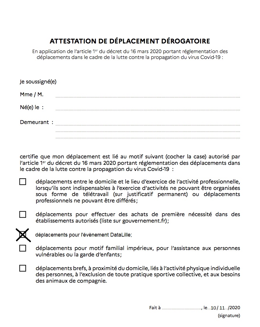 Je t'apprends rien disant que tous nos évènements sont en suspens mais celui qui devait se passer au 25 mars est reporté pour le 10 novembre.
En espérant te voir avec ou sans ton attestation de déplacement.
