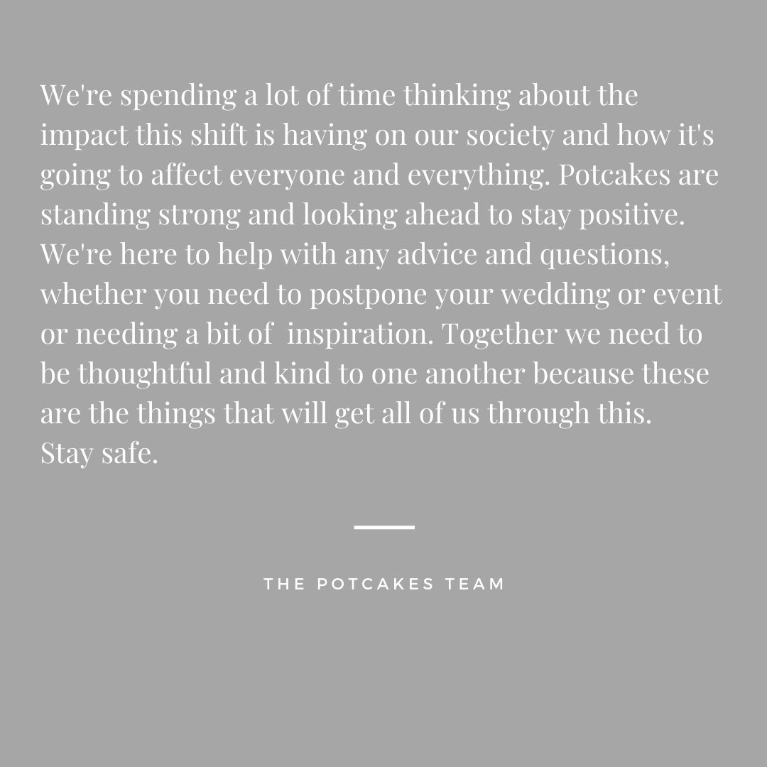 PotcakesWedding's tweet photo. #staypositive #staystrong #weddingplanner #eventsprofs #events #bekind #covid_19 https://t.co/MbkdZrf3ed