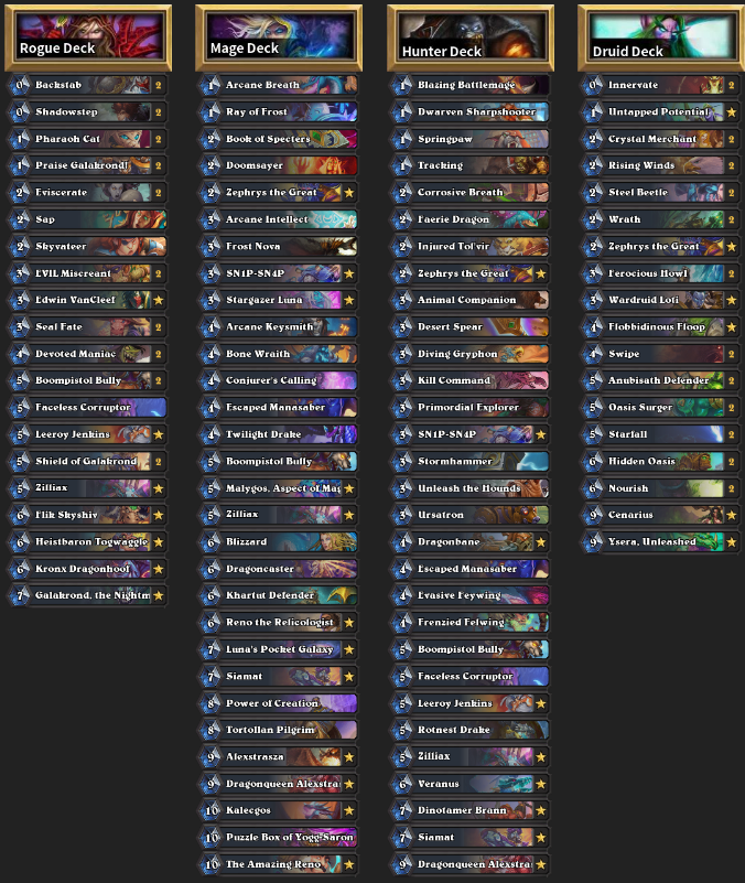 FlamekillaHS's tweet photo. Hearthstone Masters Tour Bedroom lineup. Currently 1-0👍 https://t.co/tZZKtAjSco