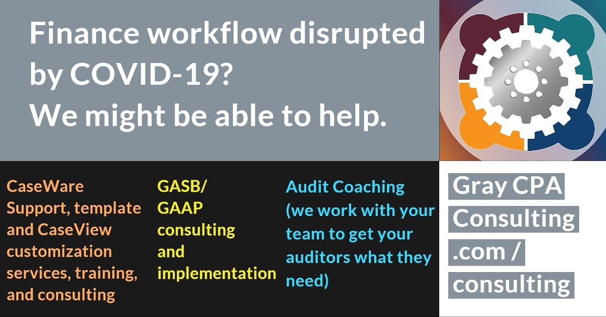 gray_cpa's tweet photo. As we work remotely on a regular basis, we are operating as usual in this crazy time. Please let us know if there is anything we can do to assist your finance team.

https://t.co/Cydycpgte3

#CPA #CPAlife #Accountants #Accountinglife #caseware #gasb #gaap https://t.co/iNA47t8hOk