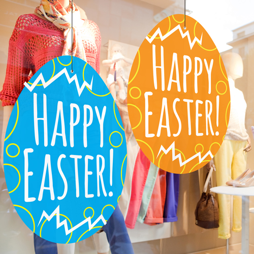 Graphics_UK's tweet image. EASTER EGG HANGING MOBILE SIGN
Grab attention with these large double sided 'Egg' shape hanging signs / ceiling mobile display decorations.
Ideal for hanging in-store or in your shop window using coloured thread OR optional window hooks.
graphicsuk.com/product-page/e…