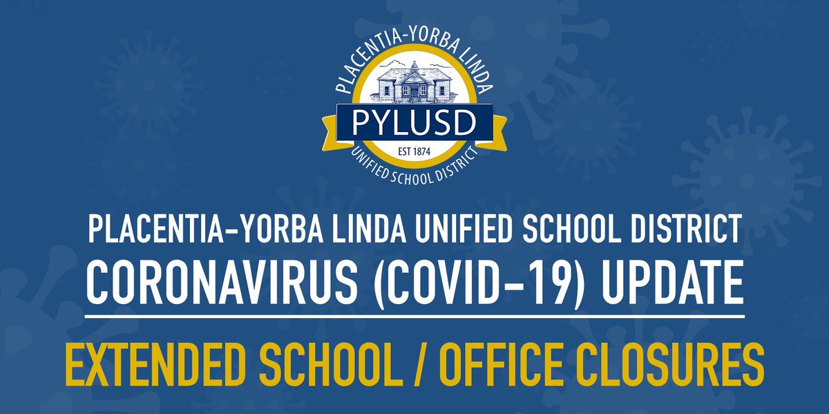 #PYLUSD will extend all school and office closures through April 24, 2020. Read our full message at pylusd.org/news/.