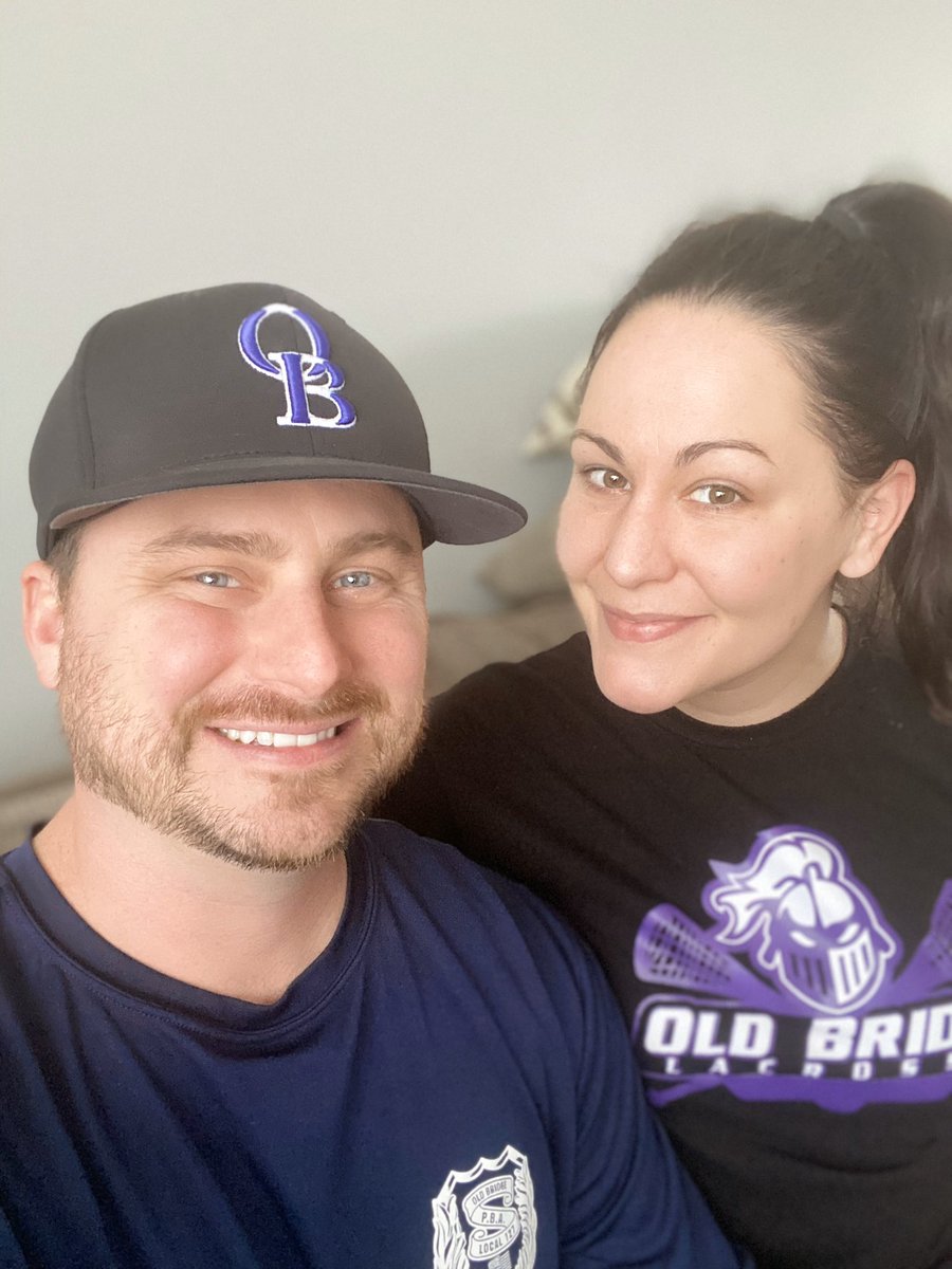 Mr. &amp; Mrs. Cotugno totally ready for #VirtualSpiritWear day! Miss you Old Bridge! 💜⚔️